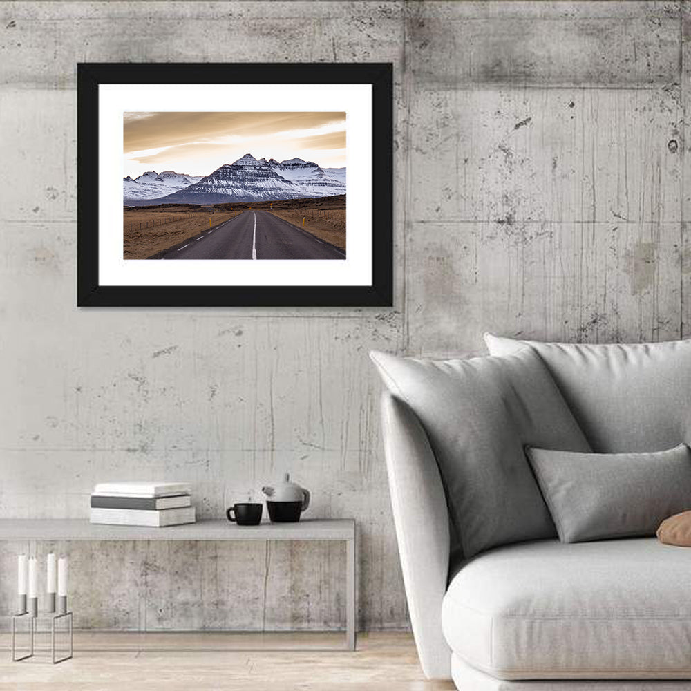 East Fjords Road at Dusk Wall Art in a room, landscape