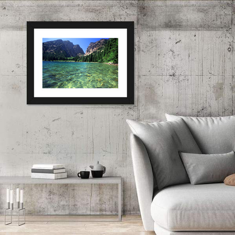 Phelps Lake Landscape Wall Art in a room, landscape