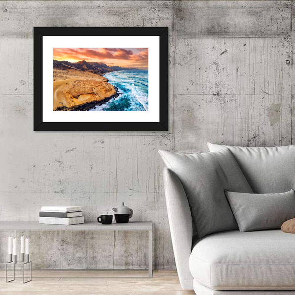 Playa Veril Manso Sunset Seascape Wall Art
