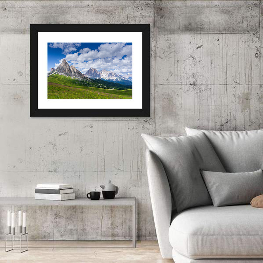 Passo Giau Meadow, Tofanes Dolomites Wall Art in a room, landscape
