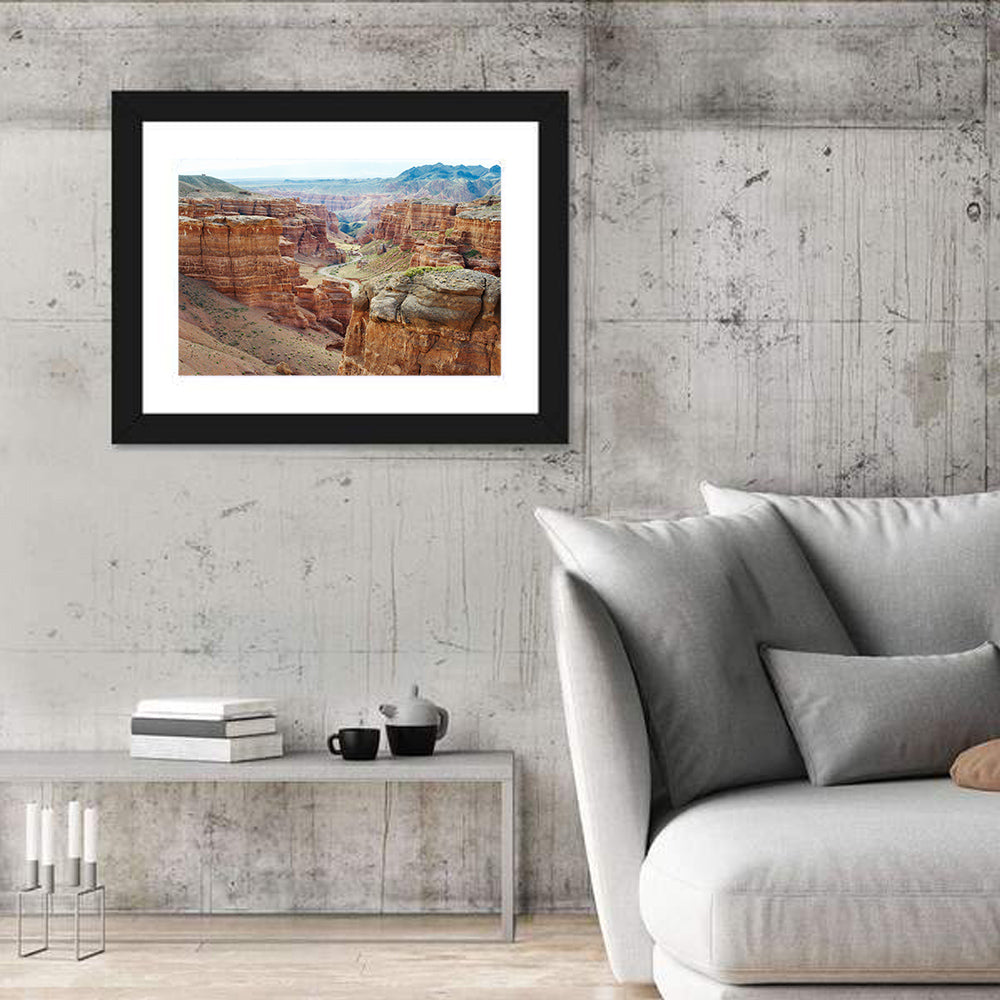 Charyn Canyon Vista Wall Art in a room, landscape