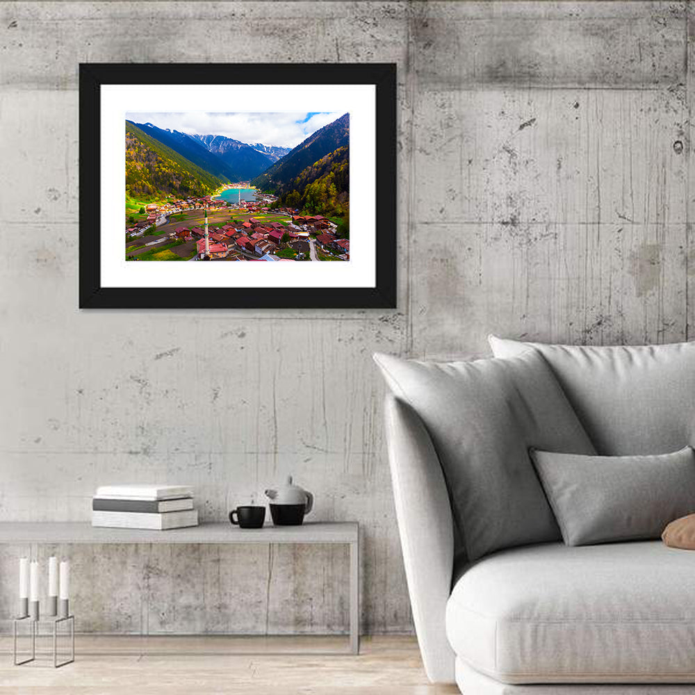 Uzungöl Village Overlook Wall Art in a room, landscape