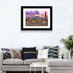 Pompeii Columns at Sunset, Mount Vesuvius Wall Art