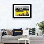 Finnish Barn in Yellow Field Wall Art
