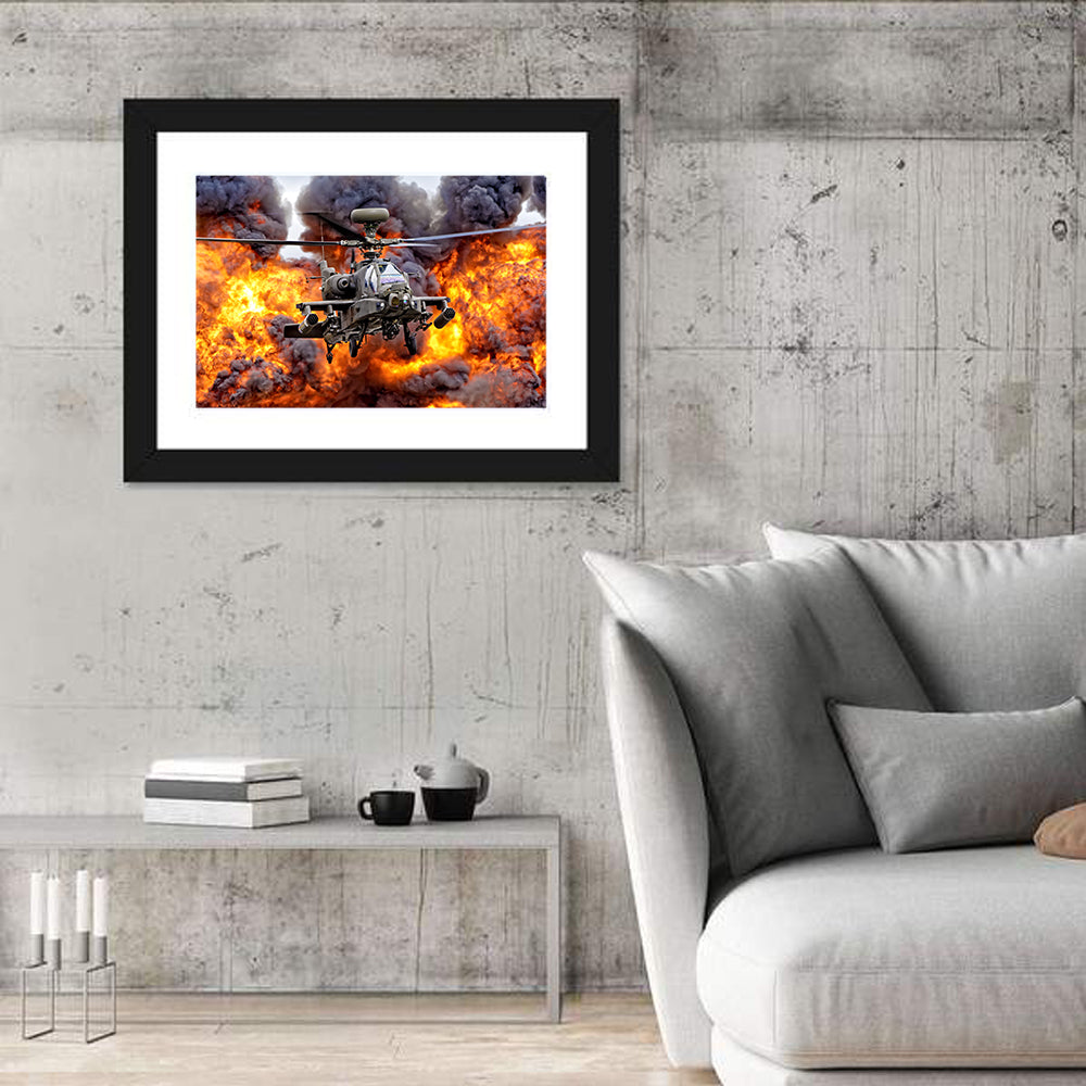 Agustawestland Apache Ah1 Helicopter Wall Art in a room, landscape