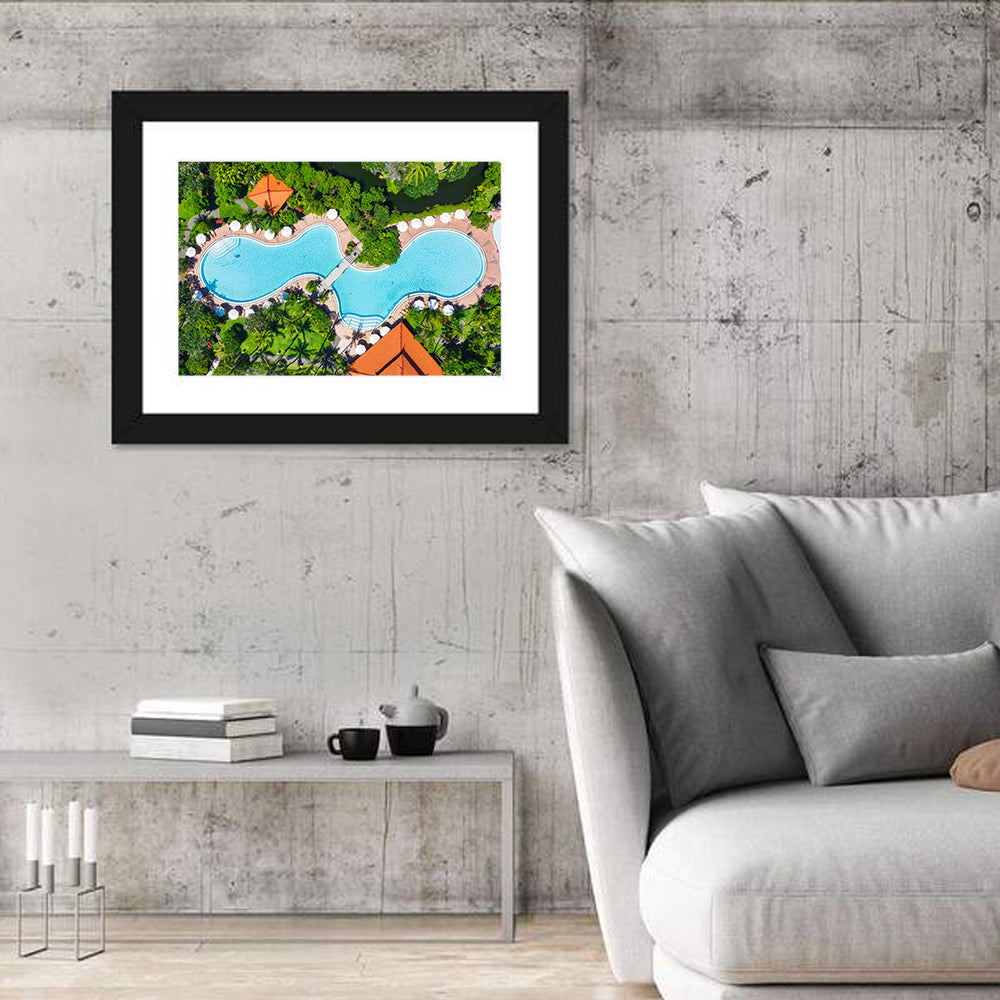 Aerial Figure Eight Resort Pool Wall Art