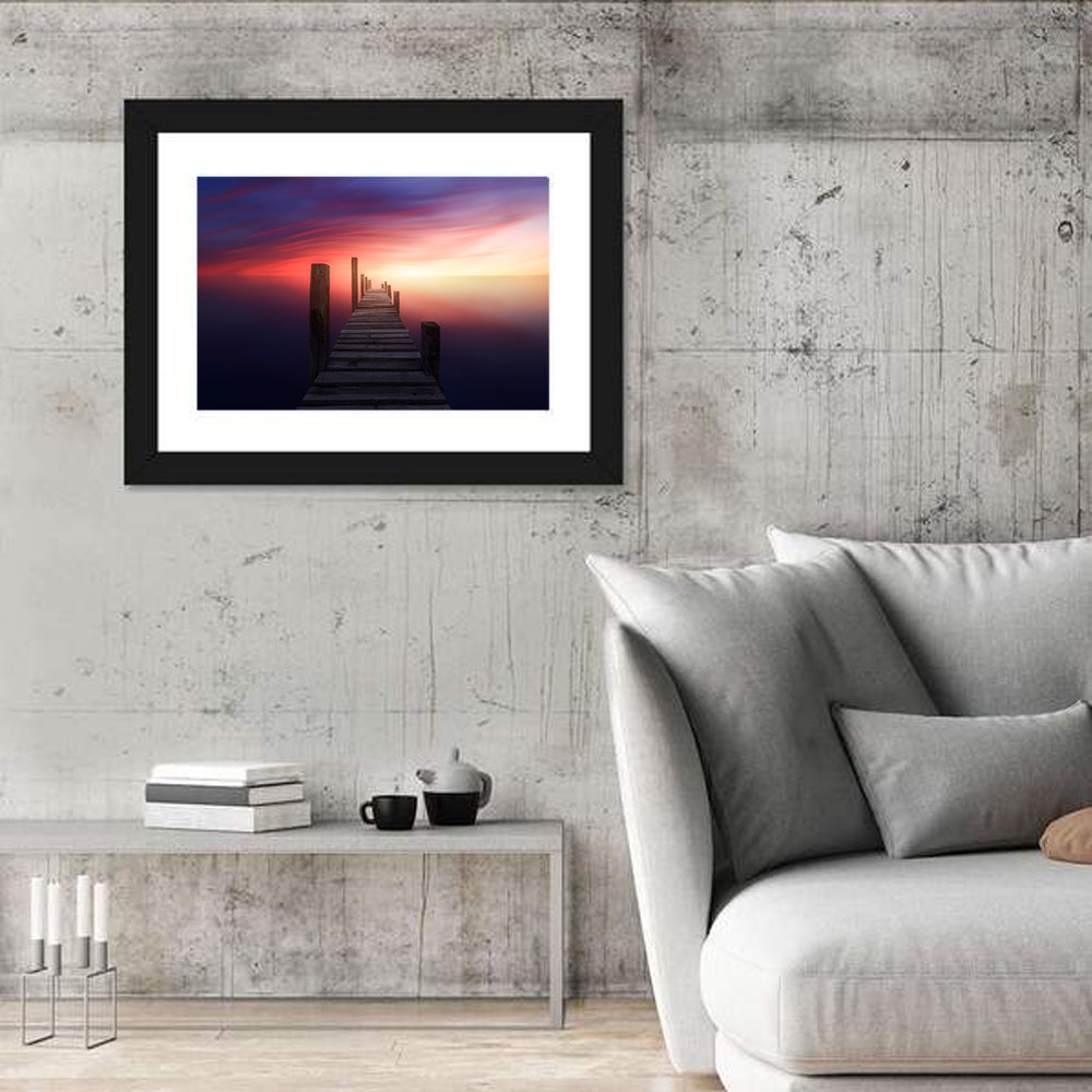 Wooden Pier at Sunset Wall Art