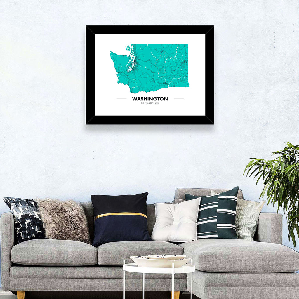 Washington State Minimalist Map Wall Art