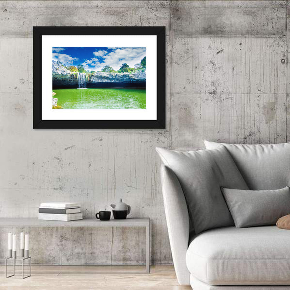 Zarecki Krov Waterfall Wall Art in a room, landscape