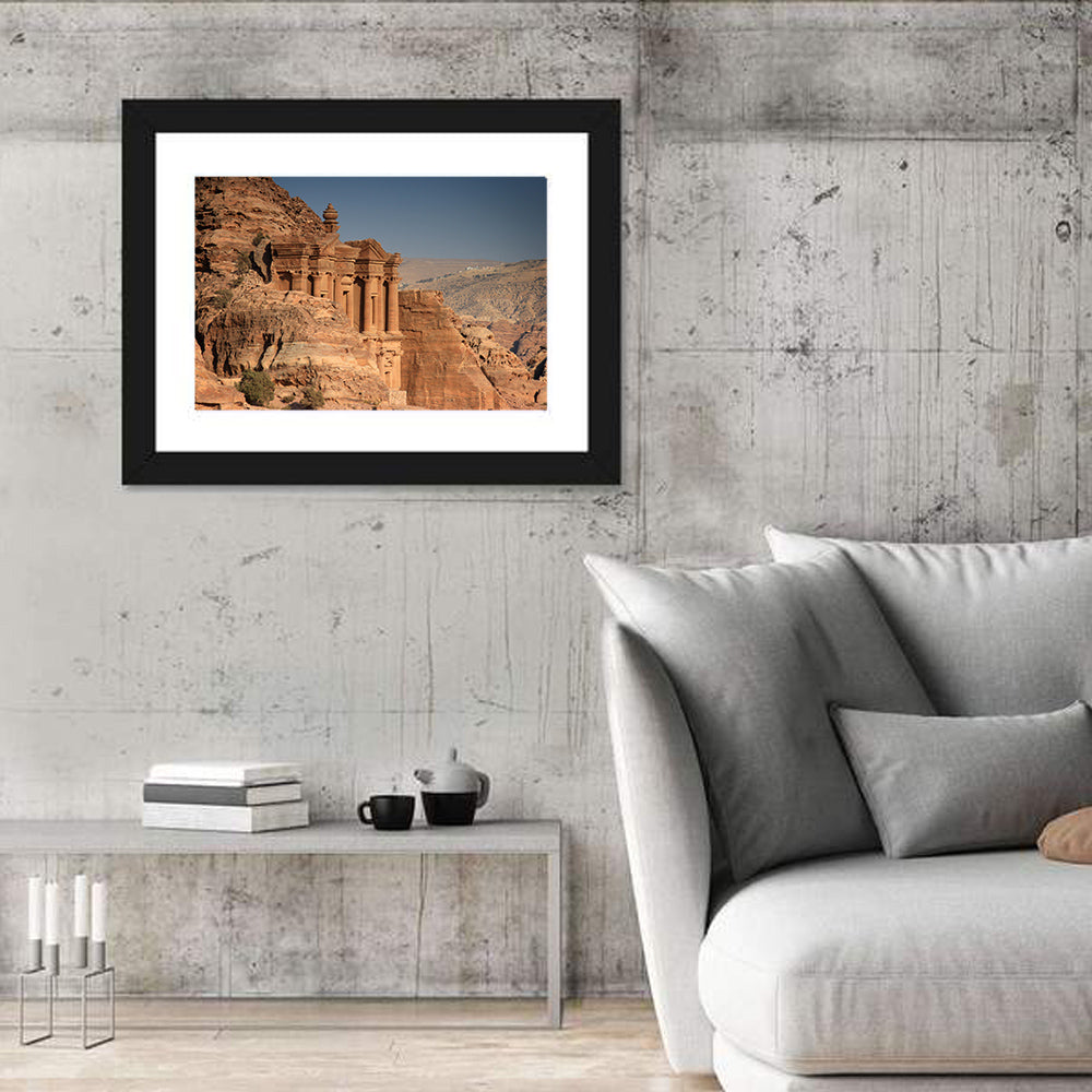 The Monastery at Petra Wall Art in a room, landscape