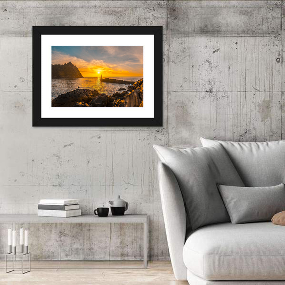 Pasajes San Juan Lighthouse Wall Art in a room, landscape