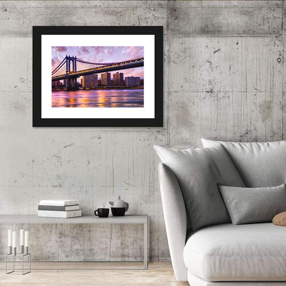 Manhattan Bridge at Dusk Wall Art