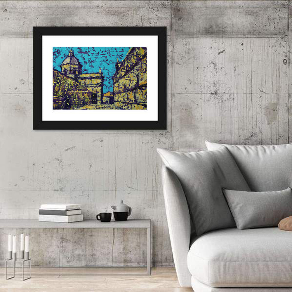 Las Agustinas Alleyway Abstraction Wall Art in a room, landscape