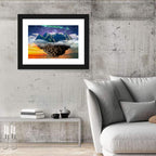 Starry Floating Mountain Island Wall Art