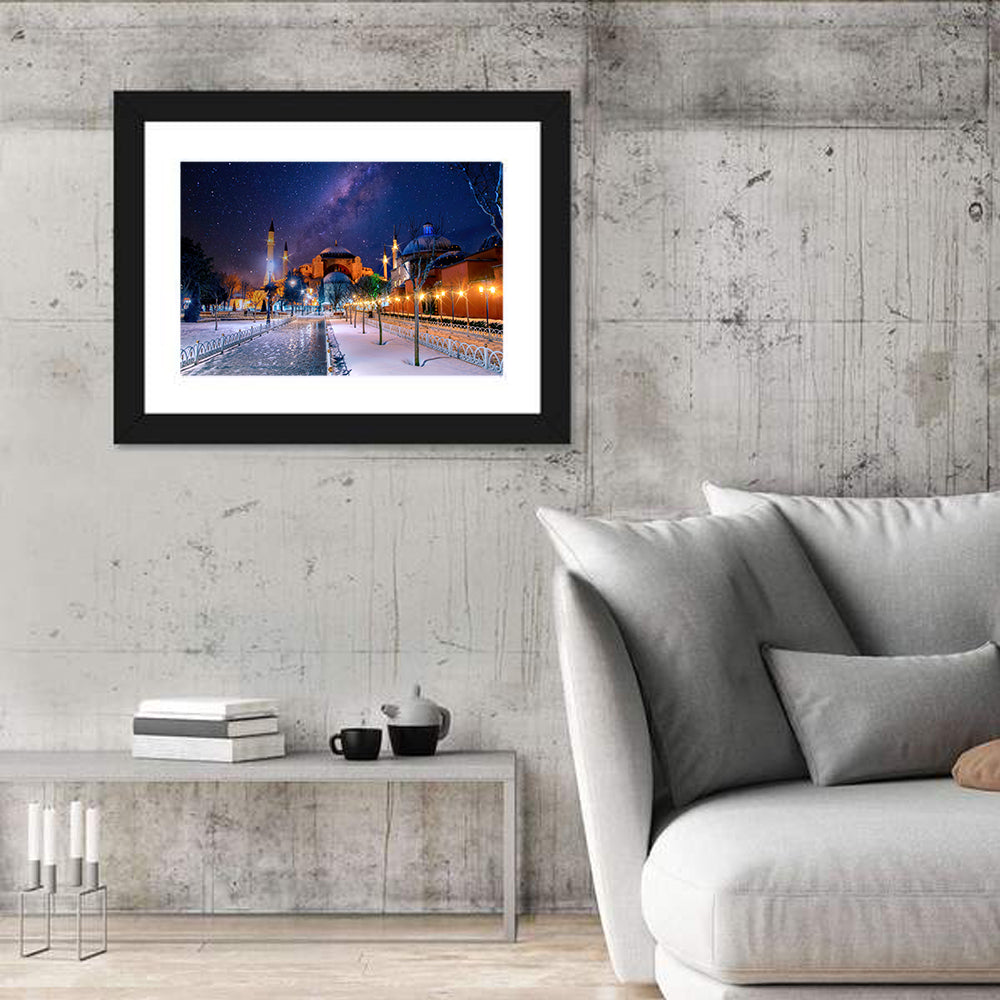Hagia Sophia Under Starry Sky Wall Art