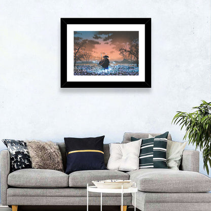 Warrior In Spring Field Wall Art