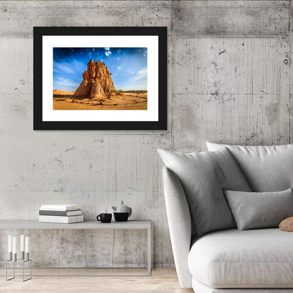 Algerian Desert Rock Carvings Wall Art in a room, landscape