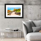 Wooden Stairs to Turquoise Atlantic Cove Wall Art