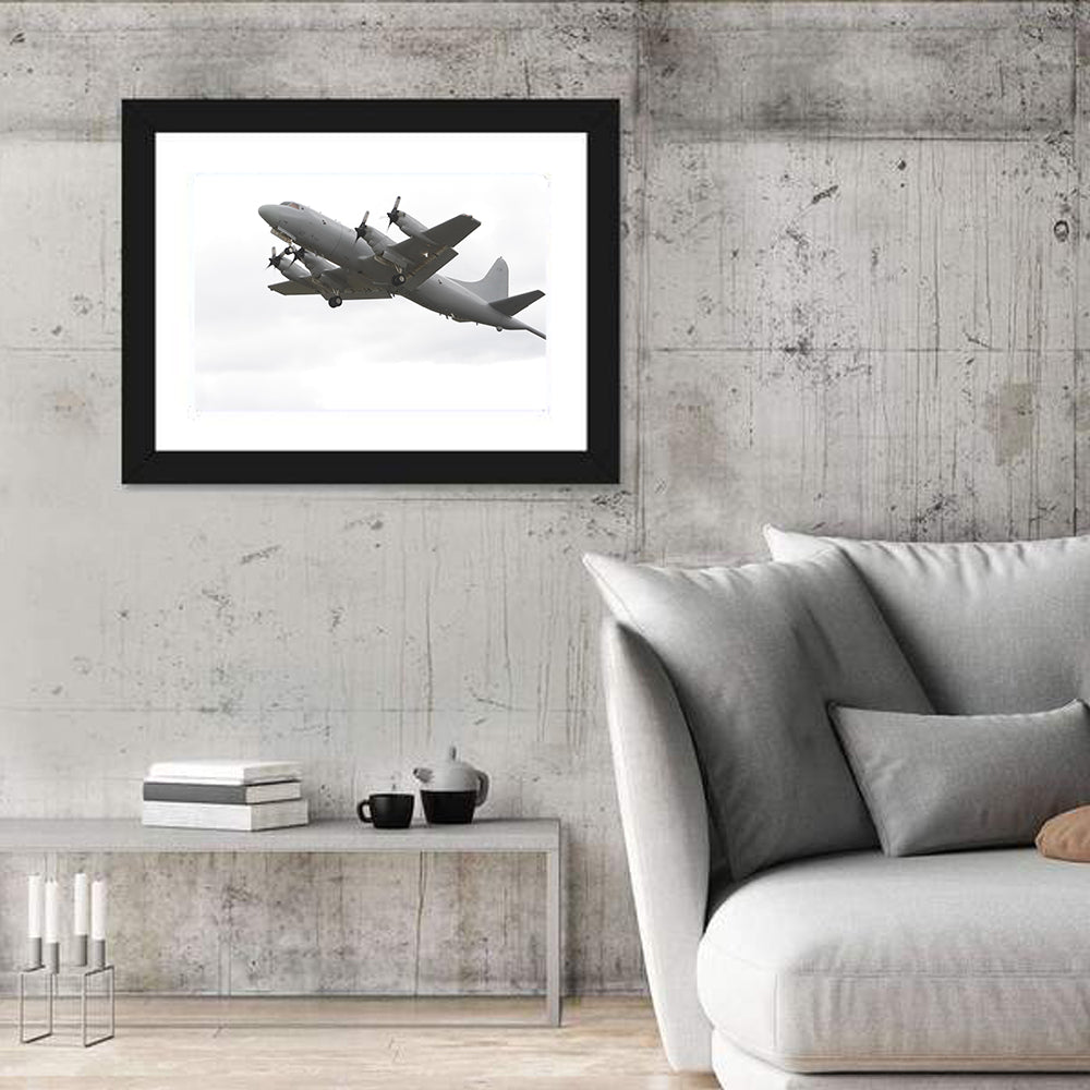 Four-engine Turboprop Patrol Aircraft Wall Art in a room, landscape