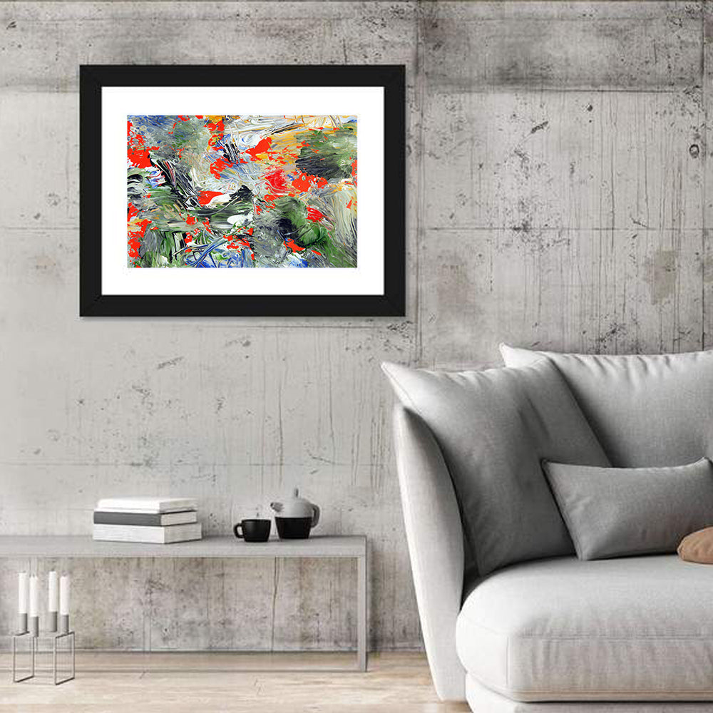 Melting Green Impasto Abstract Wall Art