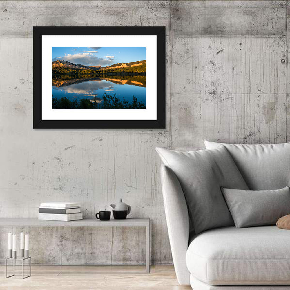 Bryce Canyon Lake Reflection Wall Art in a room, landscape