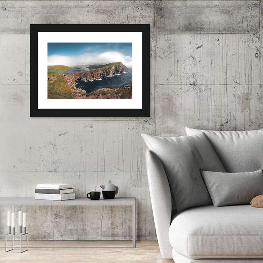 Traelanipa Cliffs, Sørvágsvatn Wall Art in a room, landscape