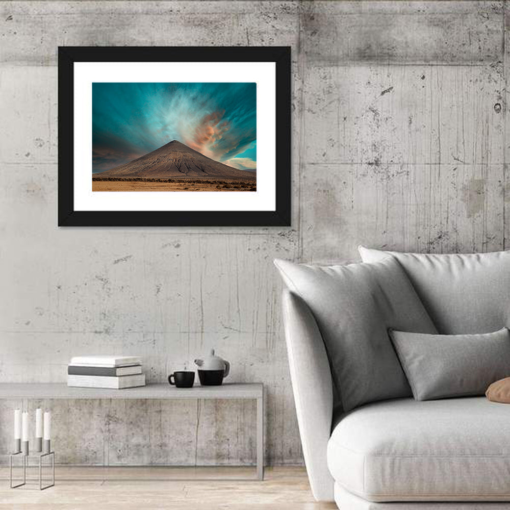 Volcanic Cone at Golden Hour Wall Art in a room, landscape