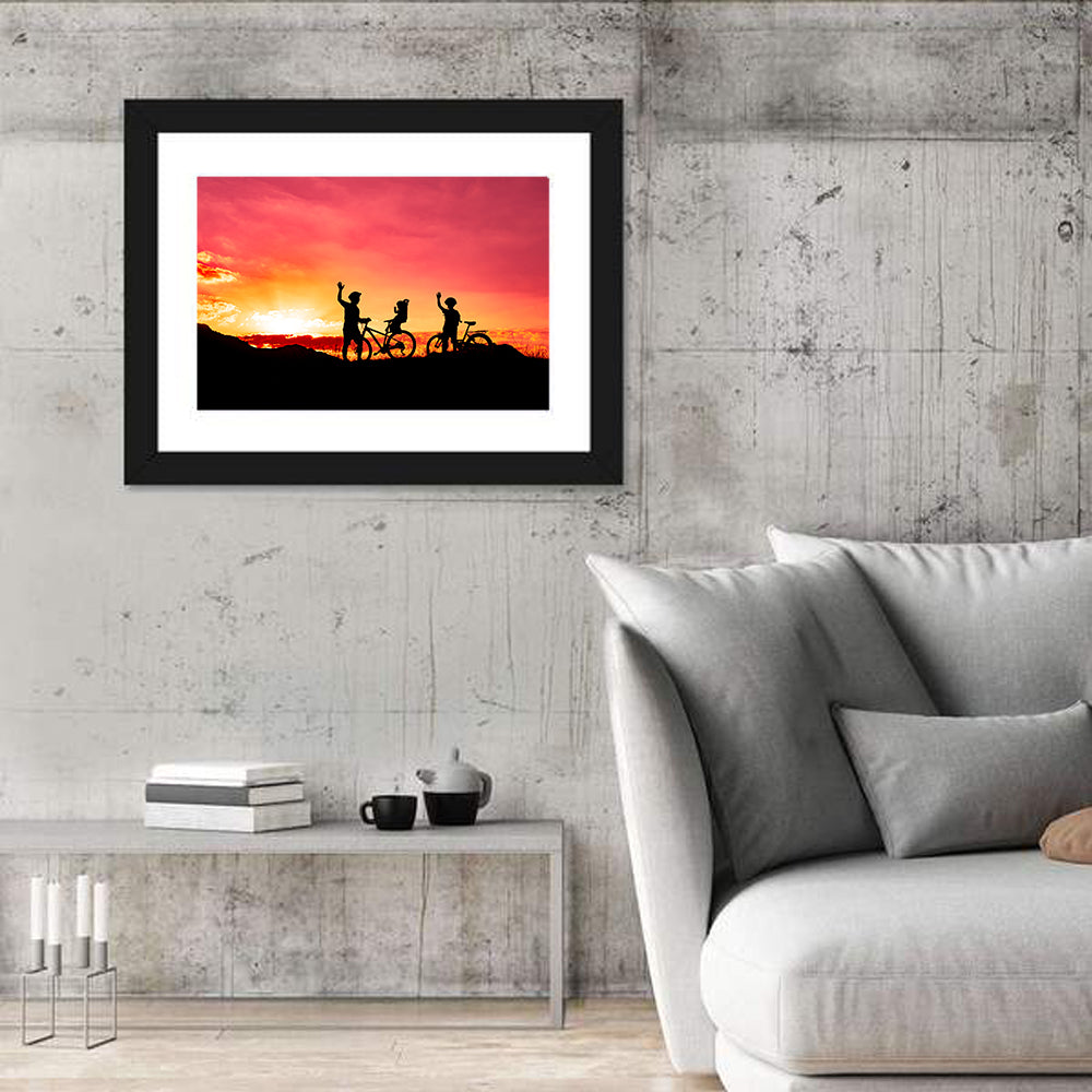 Family Ride at Sunset Wall Art in a room, landscape