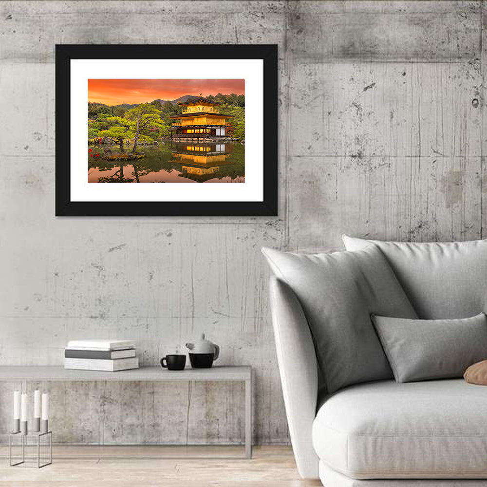 Kinkaku-ji at Sunset Wall Art
