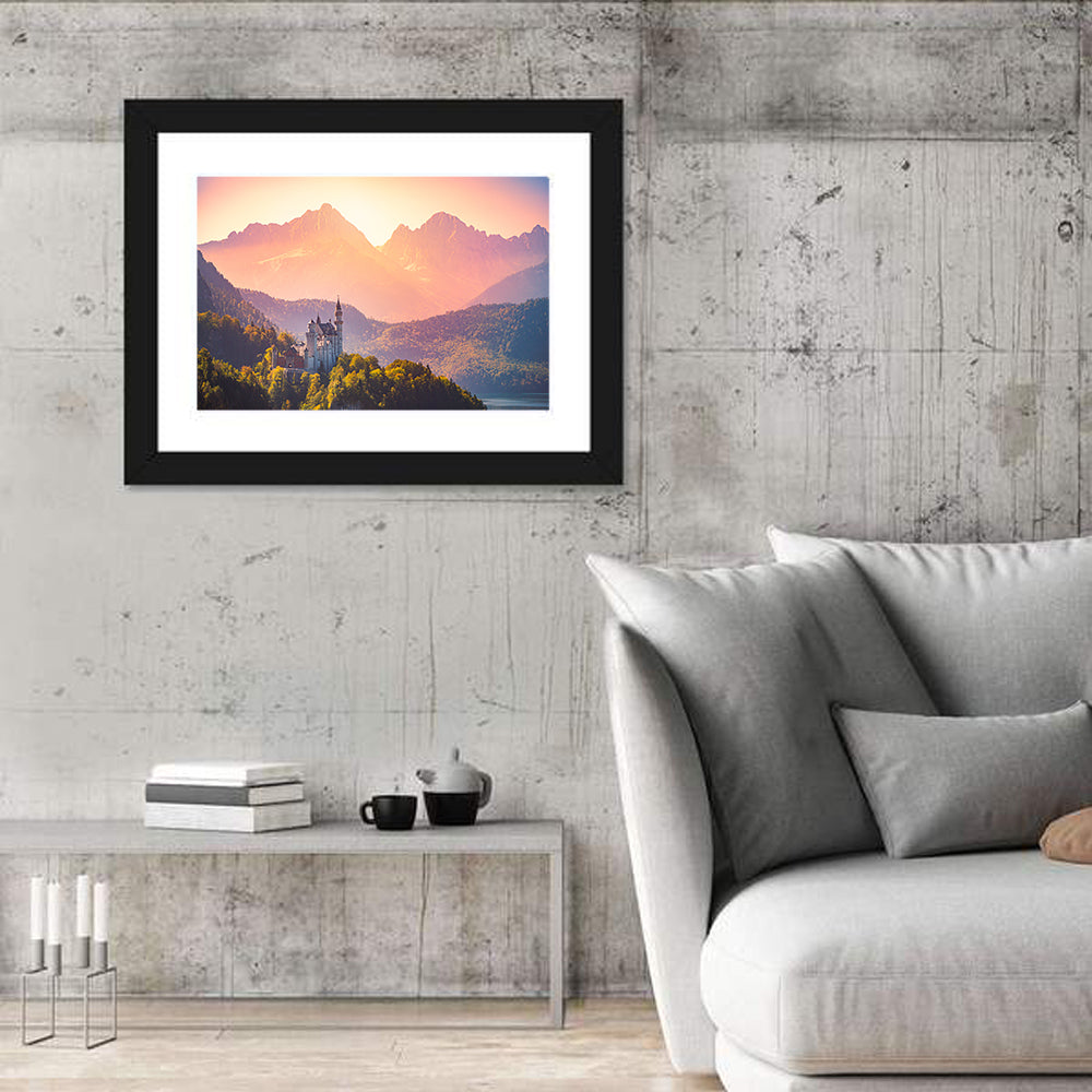 Neuschwanstein Castle Wall Art in a room, landscape