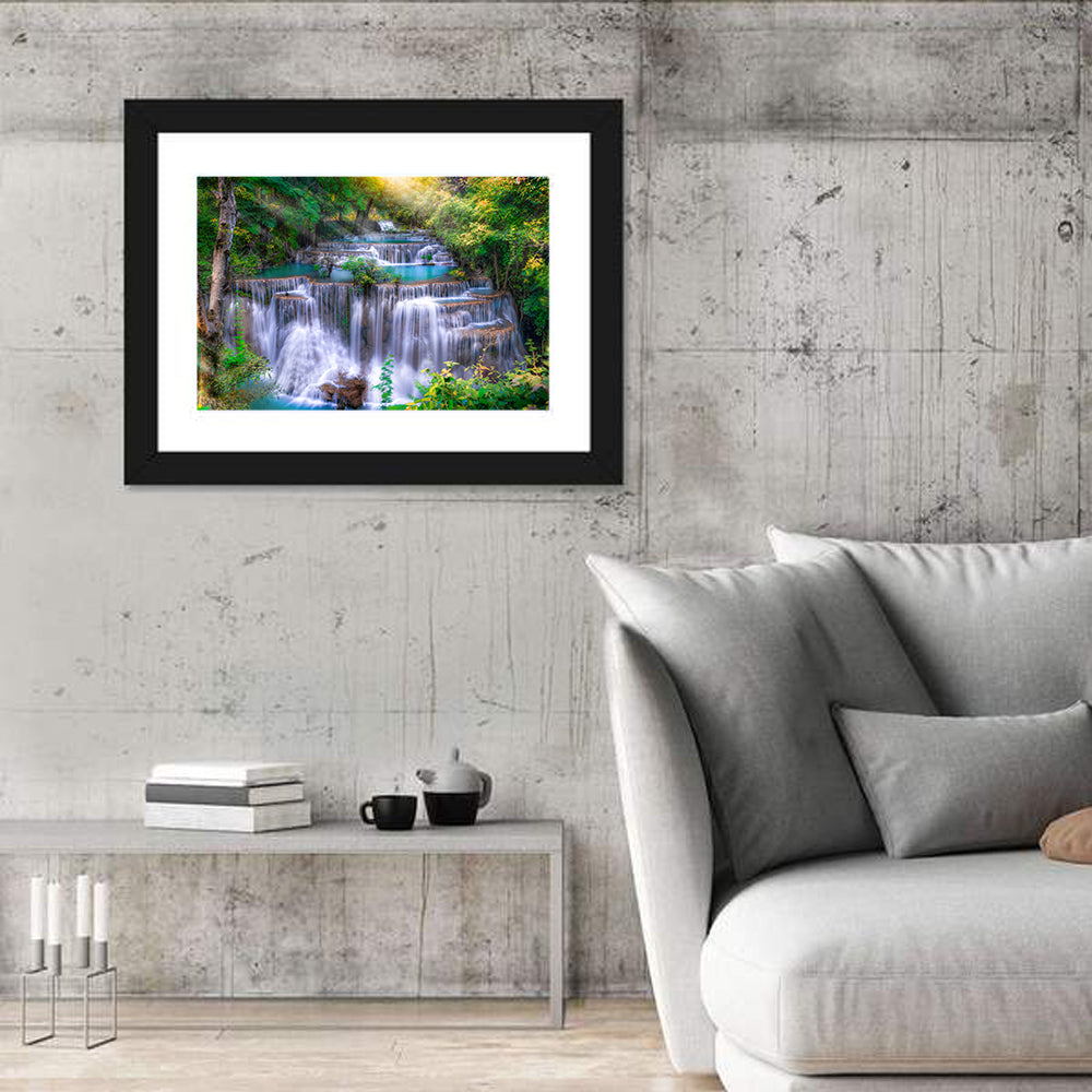 Huai Mae Kamin Waterfall Wall Art in a room, landscape