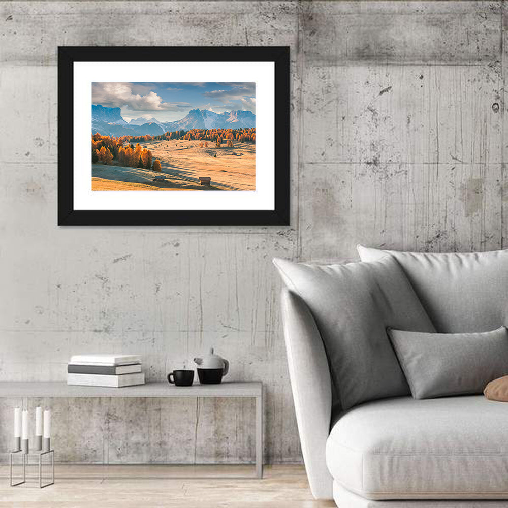 Autumn in the Dolomites Wall Art in a room, landscape
