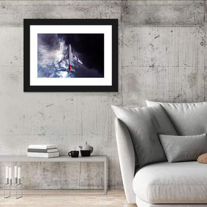 Airplane In Thunderstorm Wall Art
