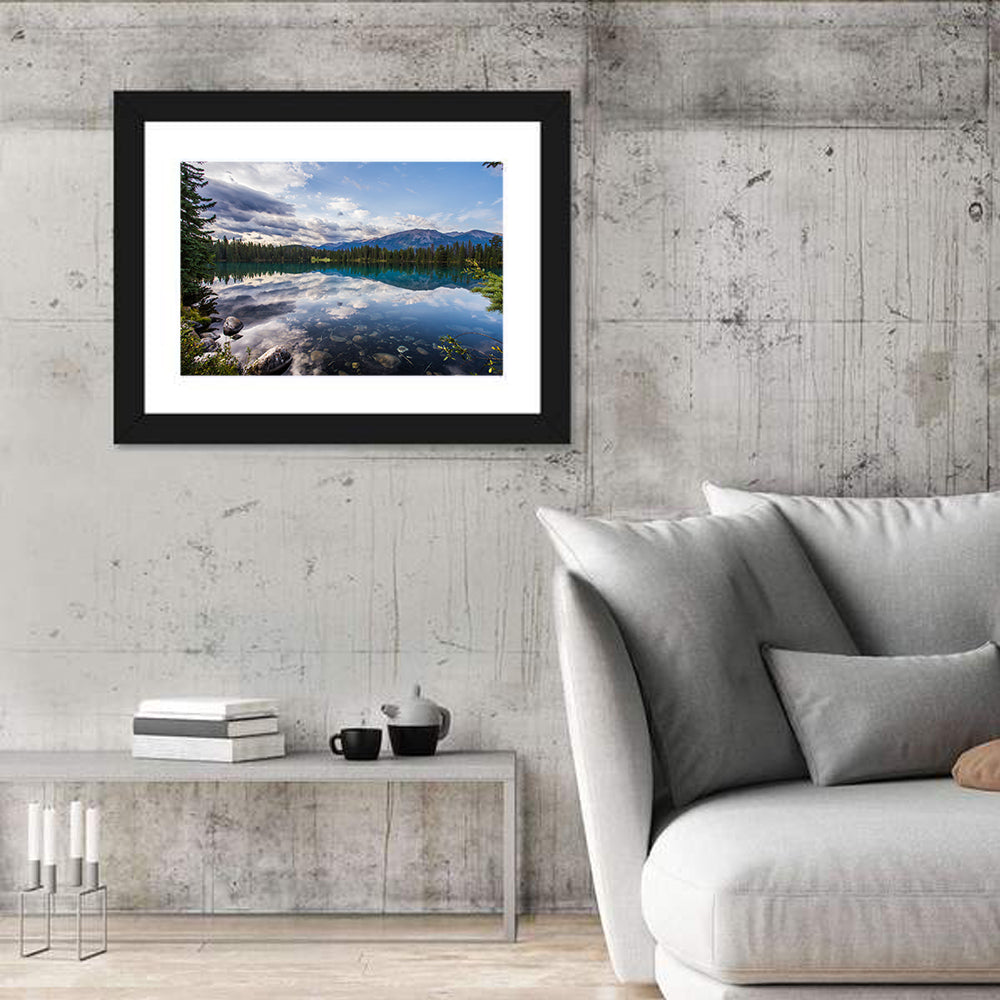 Lake Beauvert, Alberta Wall Art in a room, landscape