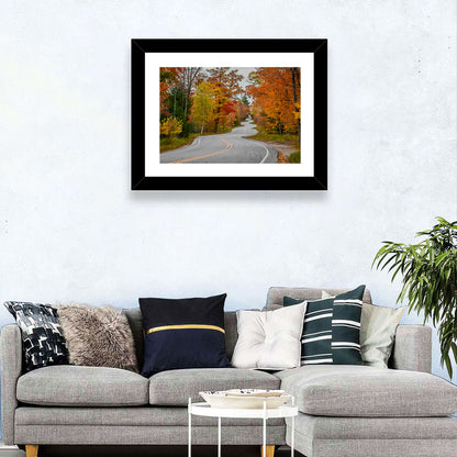Winding Autumn Highway Wall Art