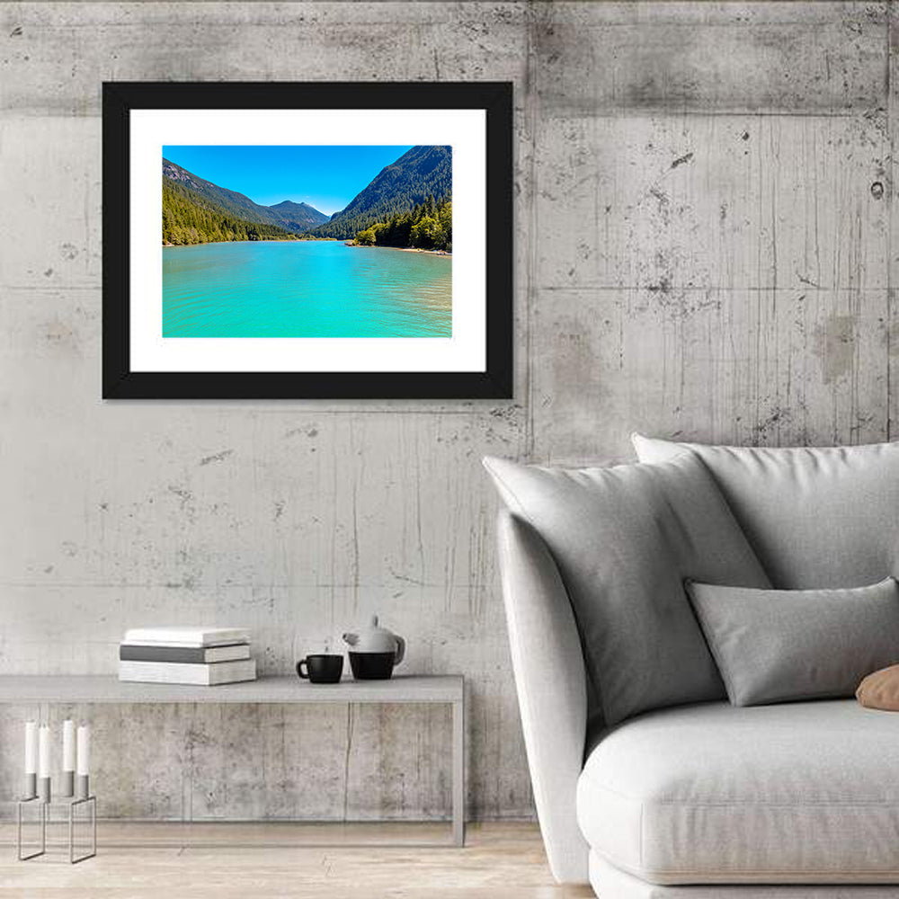 Diablo Lake Turquoise View Wall Art in a room, landscape
