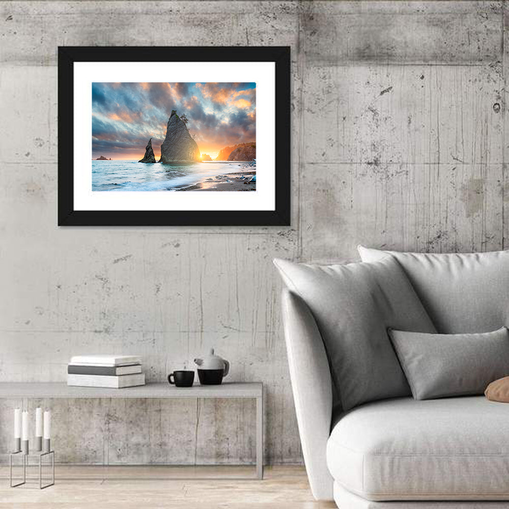 Olympic National Park Sunset Sea Stacks Wall Art