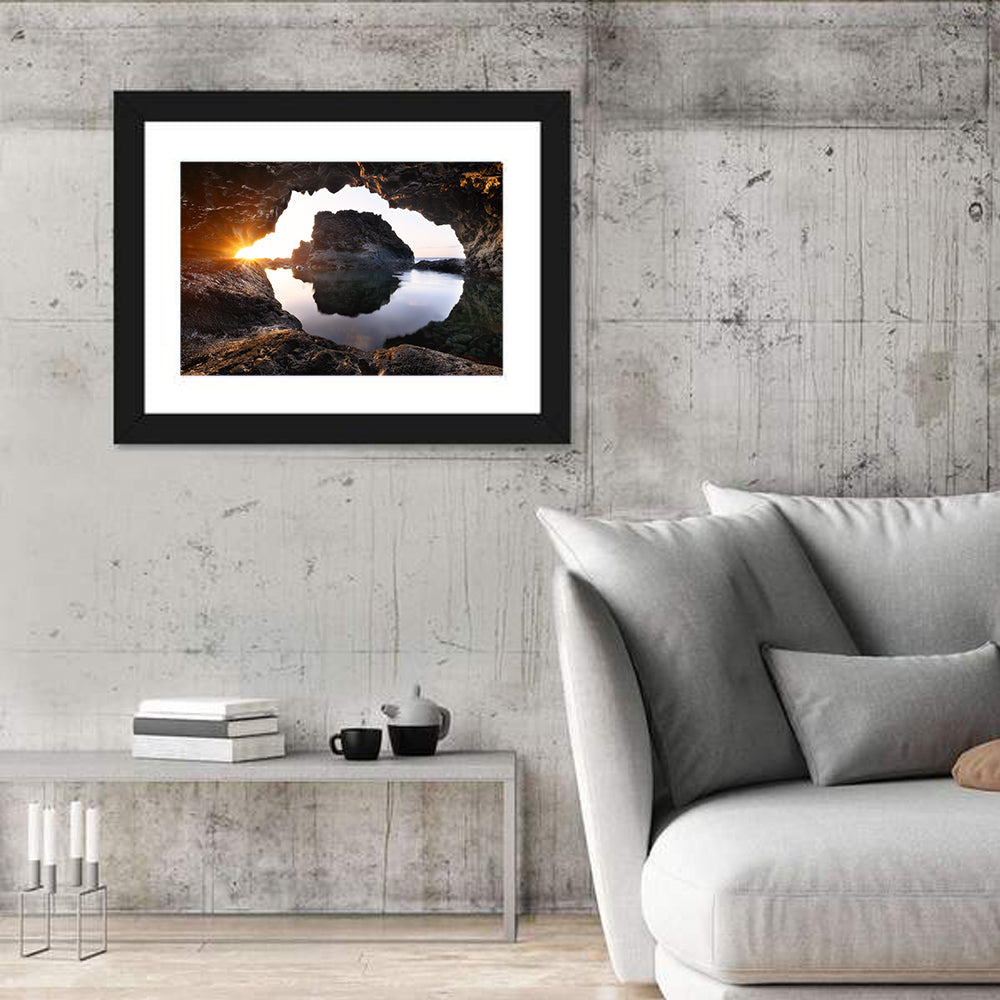 Sea Cave Sunset Wall Art