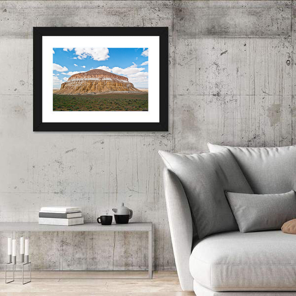 Sherkala Butte Wall Art in a room, landscape