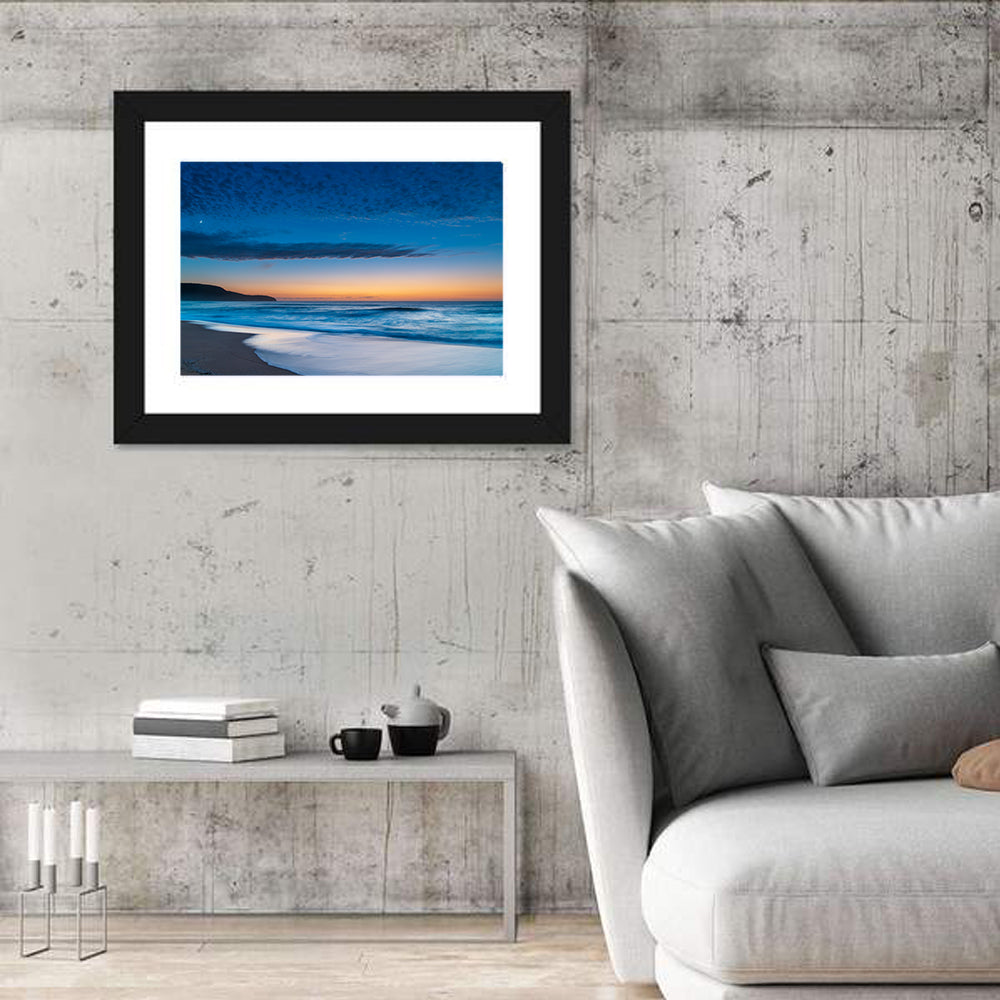 Killcare Beach Sunrise Wall Art in a room, landscape