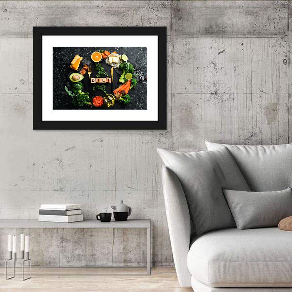 Balanced Diet Concept Wall Art in a room, landscape