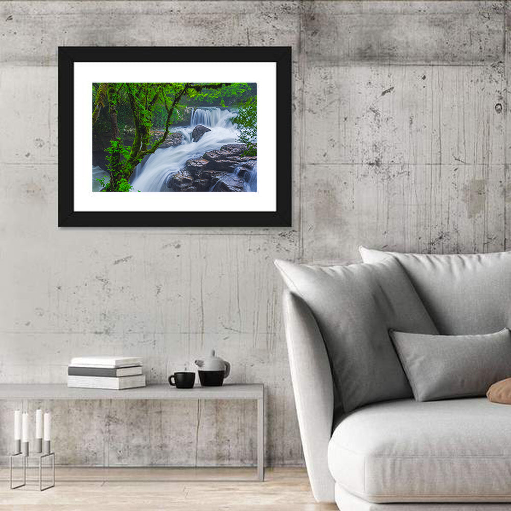 Gachedili Canyon Waterfall Wall Art in a room, landscape