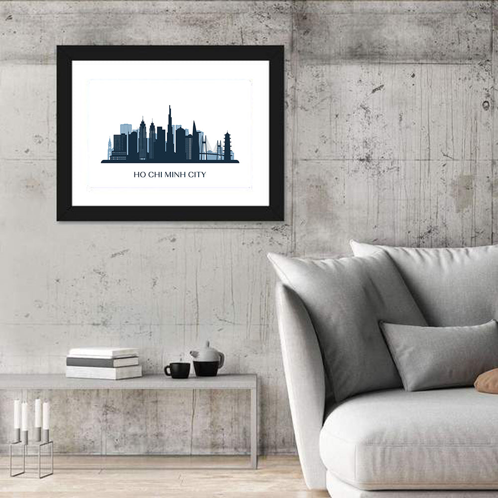 Ho Chi Minh City Skyline Wall Art in a room, landscape