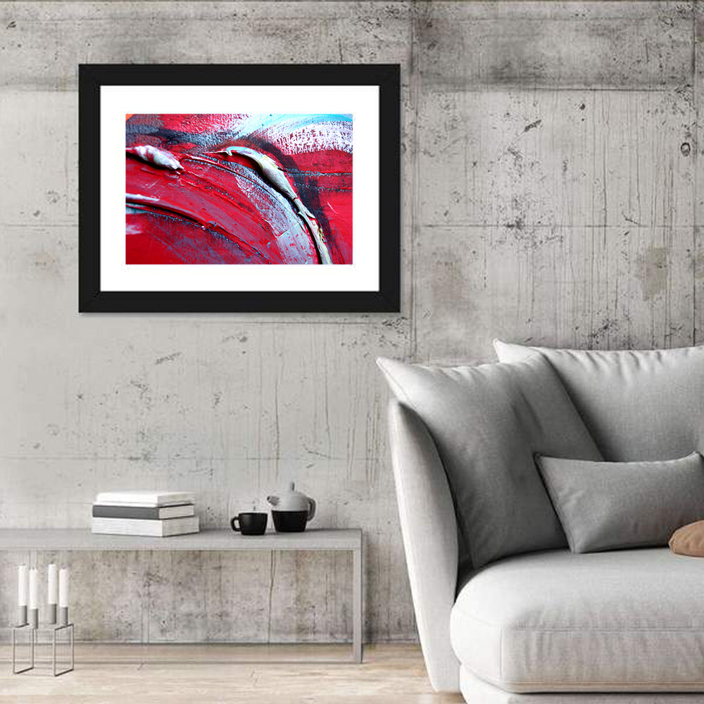 Crimson Impasto Motion Wall Art
