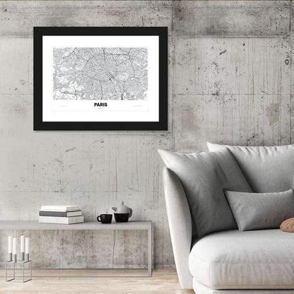 Paris City Map Wall Art