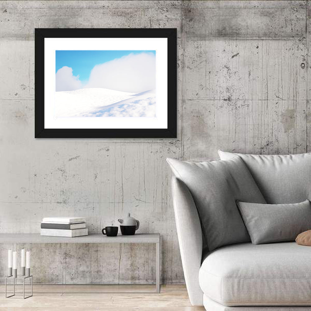 Snowy Hills Under Blue Sky Wall Art