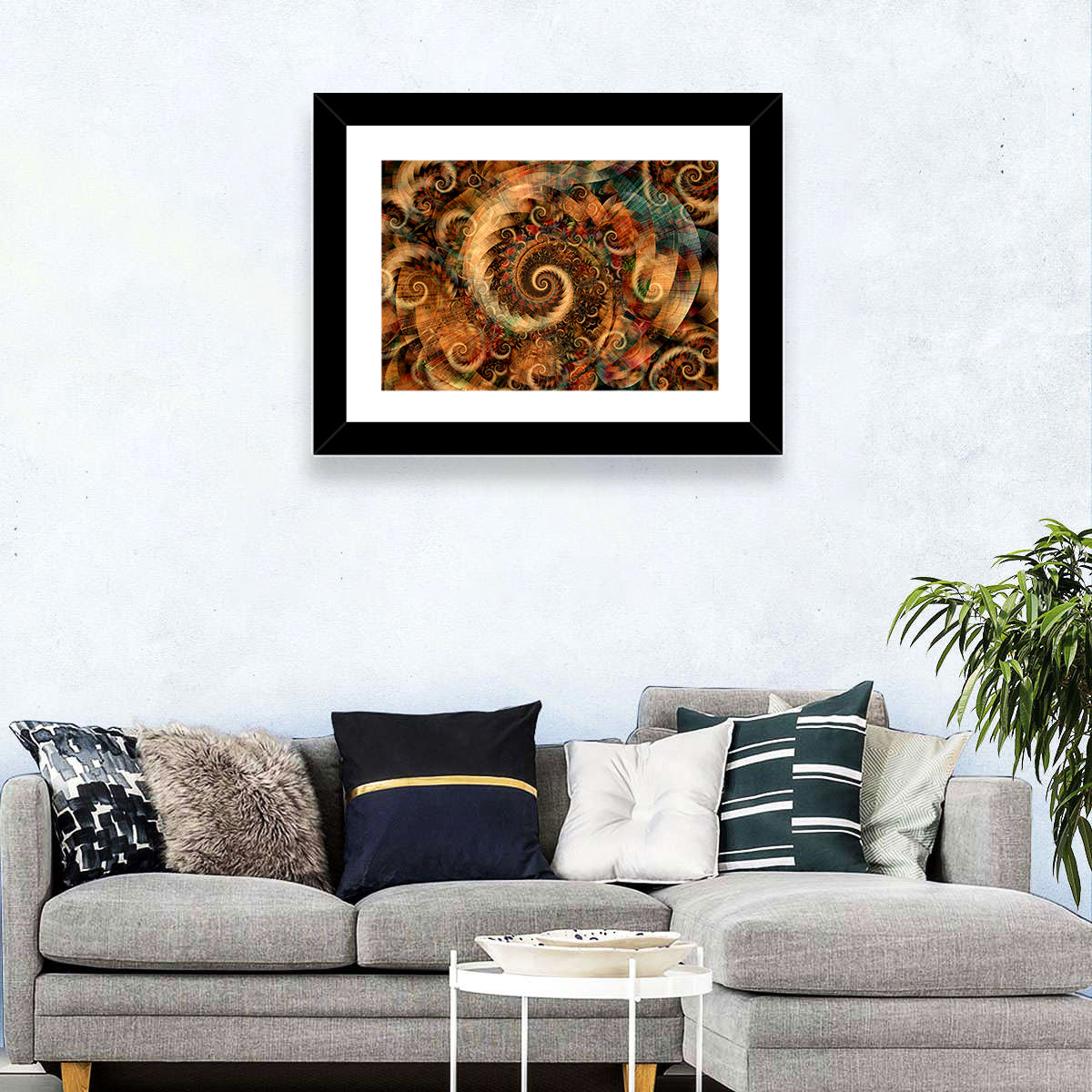 Golden Spiral Fractal Wall Art