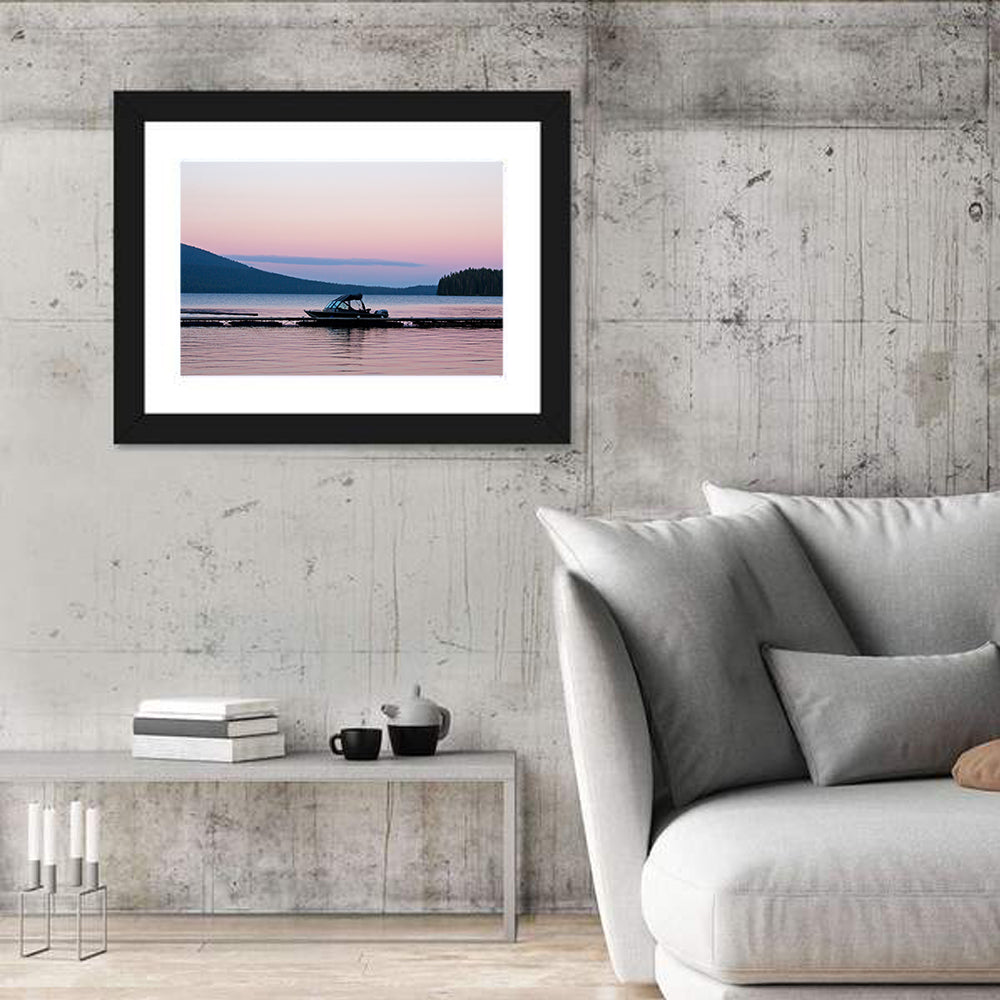 Odell Lake Dock at Twilight Wall Art in a room, landscape