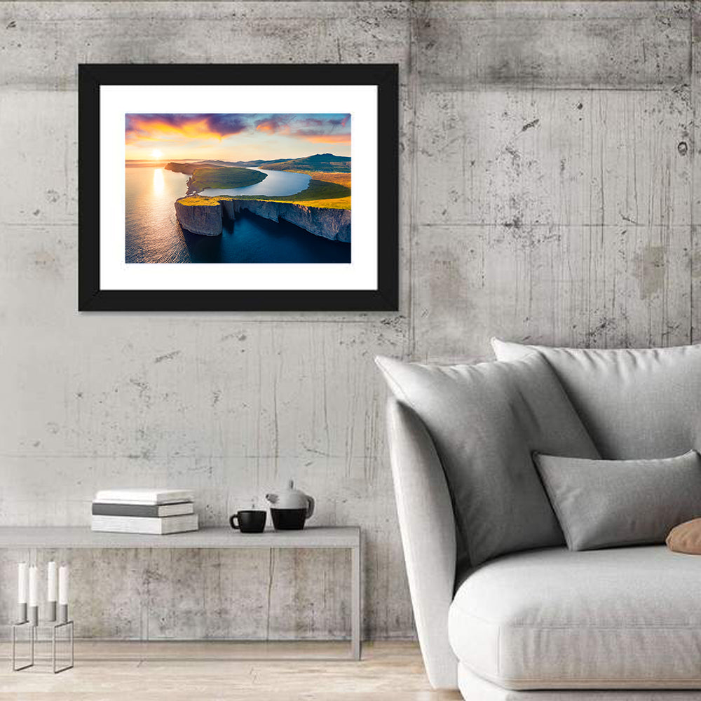 Sørvágsvatn Lake at Sunset Wall Art