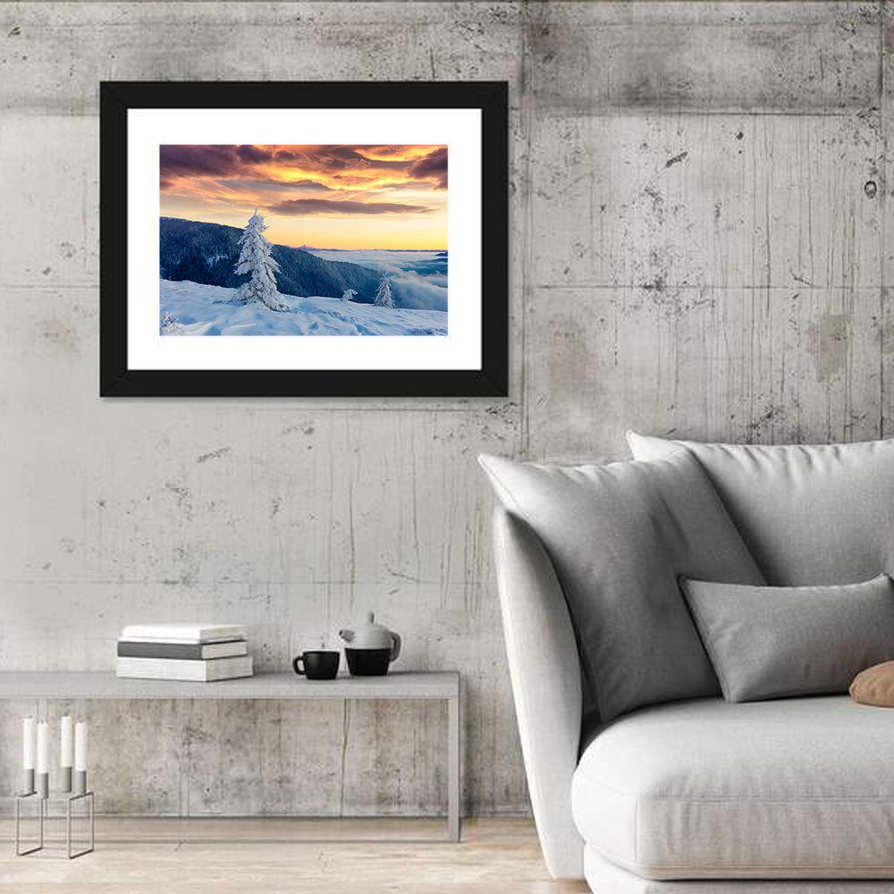 Carpathian Sunrise Wall Art in a room, landscape